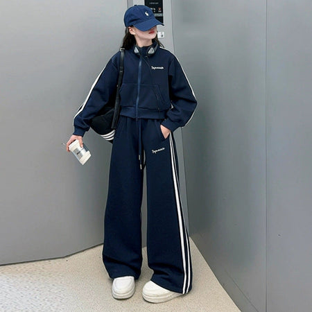 Girls Striped Jacket & Pants Set – Sporty Kids Fashion Nepal | Tudoholic