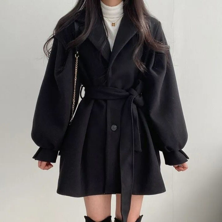 Women’s Woolen Wind Coat Long Loose Autumn Winter