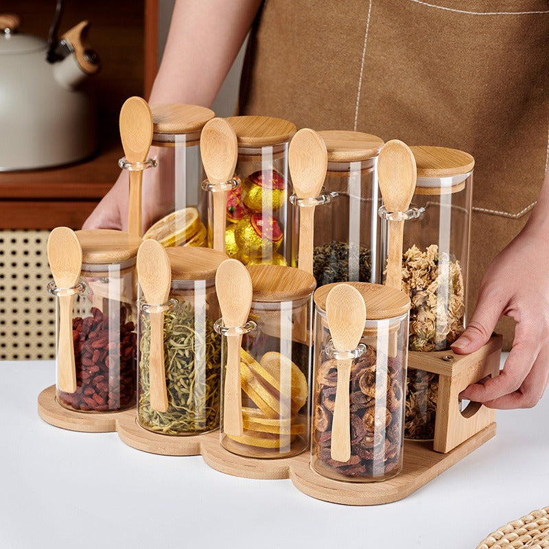 Glass Seasoning Jar Set with Spoon