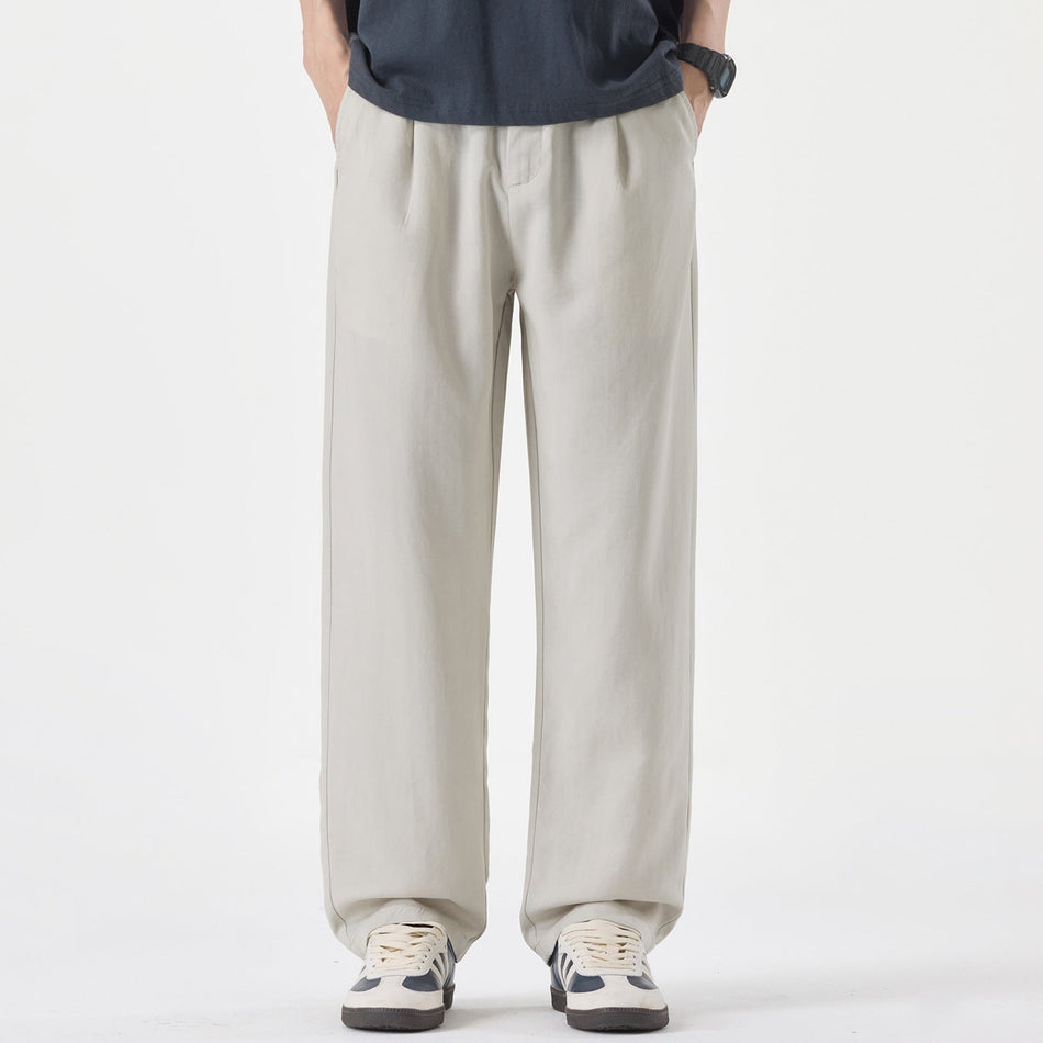Men's Lyocell Linen Straight Leg Pants with Relaxed Fit