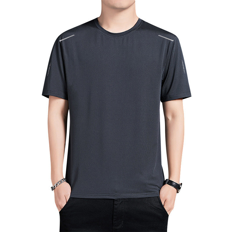 Breathable Ice Silk Summer T-Shirt for Dads – Lightweight Top
