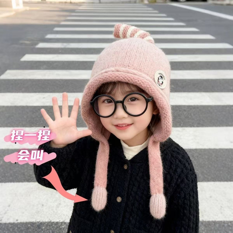 Children Autumn Winter Cute Baby Knitted Wool Penguin Hat