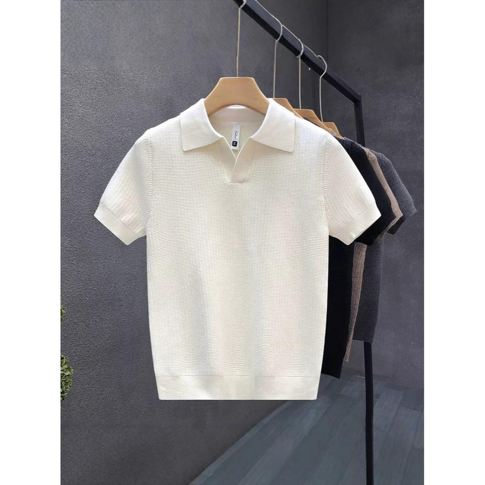 Spring Summer Men's Korean Style Short-Sleeve Sweater