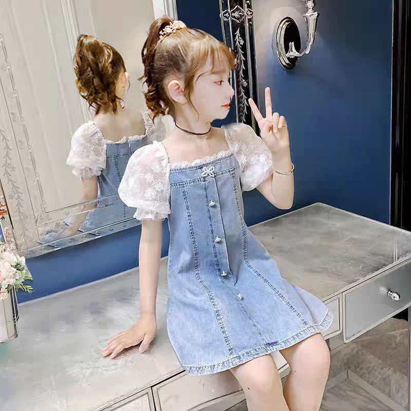 Girls Korean Denim Skirt Dress Summer Fashion Style – Summer Kids Fashion Nepal | Tudoholic