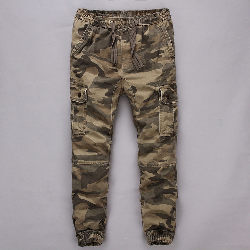 Retro Camo Workwear Pants – Cotton Joggers for Men