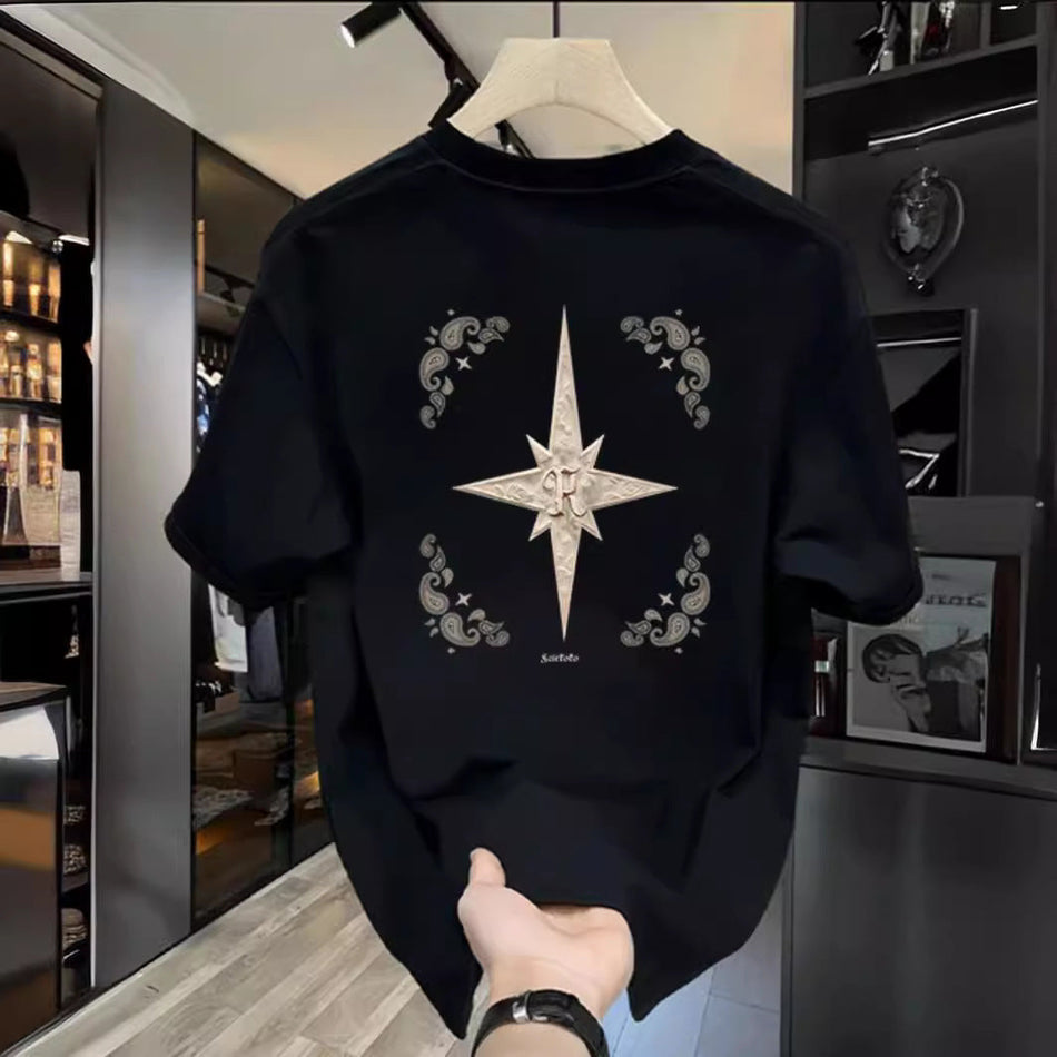 2024 Korean Cotton Printed Men’s Summer T-Shirt