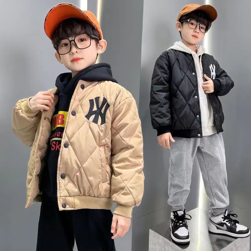 Boys’ Cotton Baseball Jacket – Thick Spring & Autumn Coat