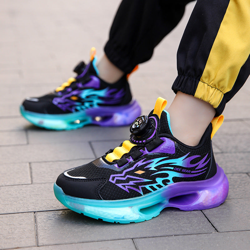 oys’ Breathable Sneakers Thick Sole Non-Slip Shoes