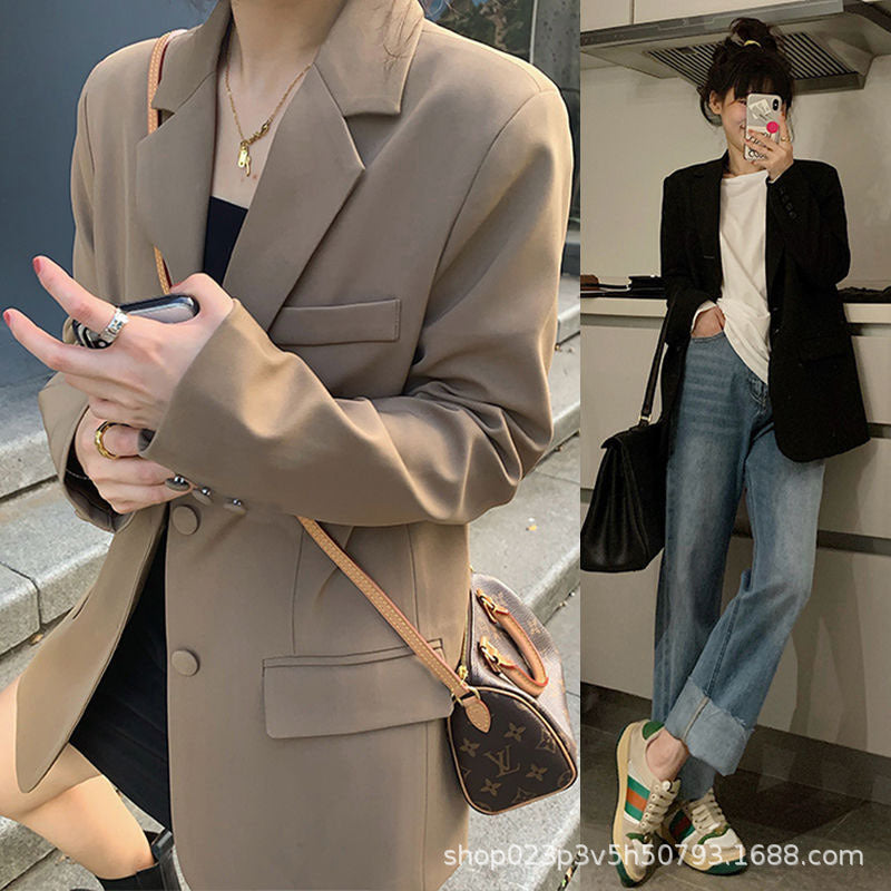 Women’s Brown Korean Loose Suit Jacket – Spring Autumn 2022