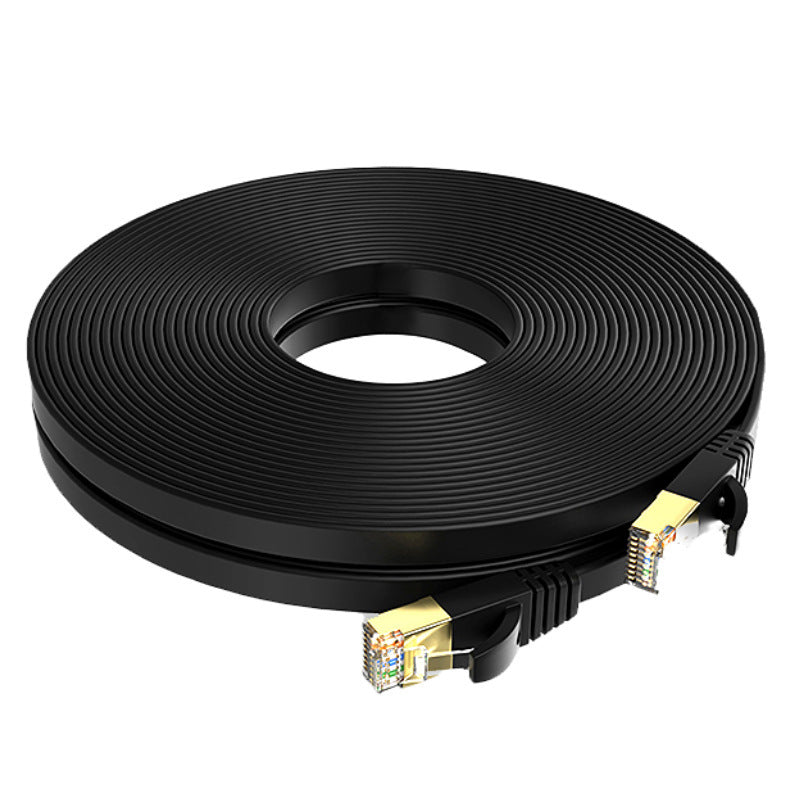 Cat7 Flat Ethernet Cable Shielded RJ45 Pure Copper 10Gbps