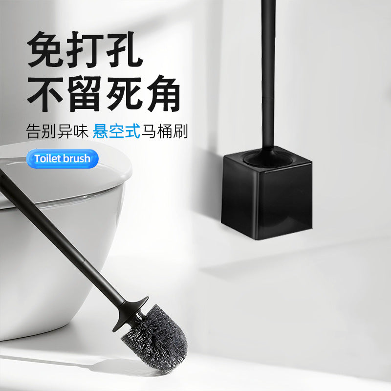 Plastic Toilet Brush Set Round Head Long Handle Bathroom