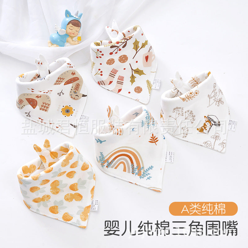 Pure Cotton Baby Triangle Bib Anti Spit Up Soft Neck Scarf