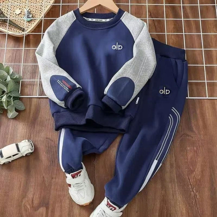 Boys’ 2025 Autumn Sports Sweat Two-Piece Set – Spring Autumn Kids Fashion Nepal | Tudoholic