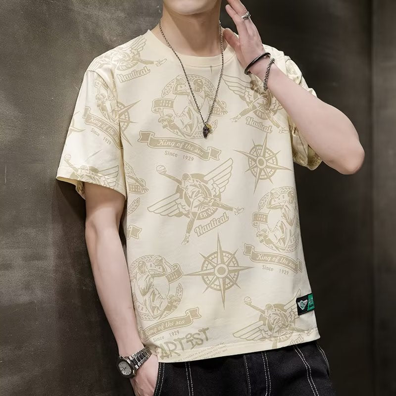 Men's Graffiti Print Half Sleeve T-Shirt – Trendy & Comfortable