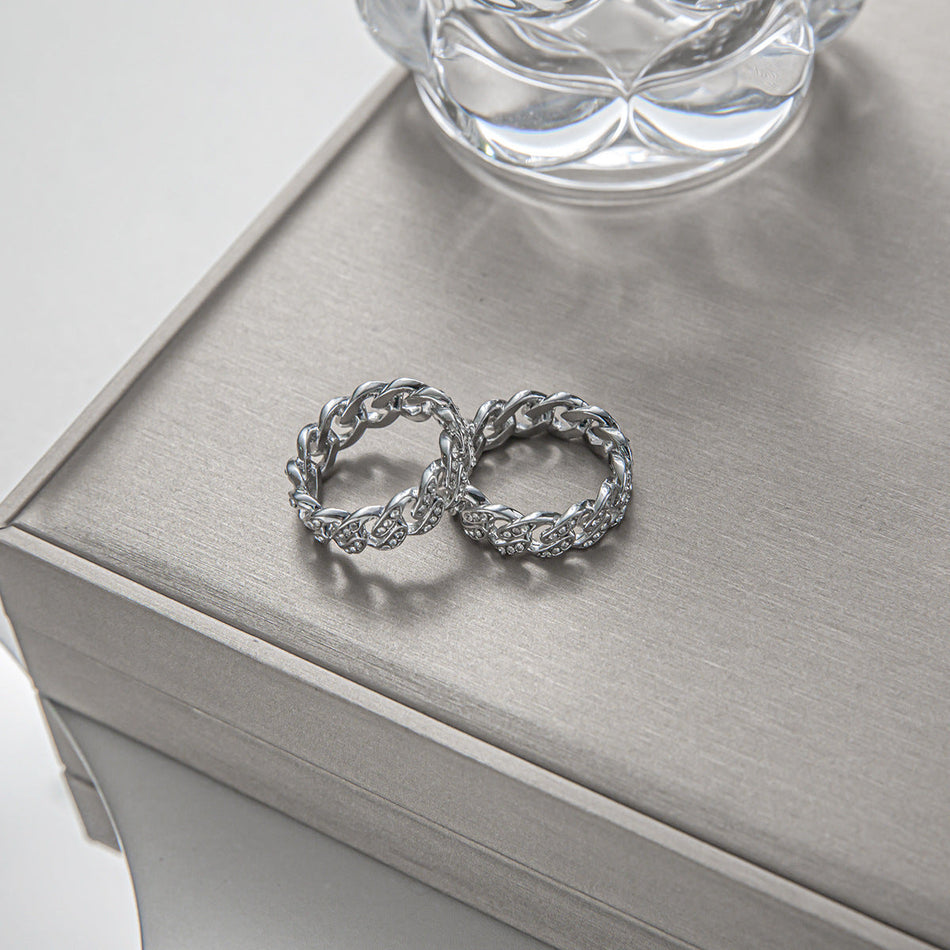 Luxury Cuban Titanium Steel Ring for Men & Women