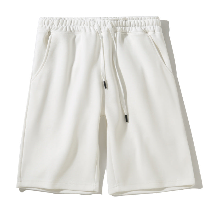 White men's shorts - casual shorts with elastic waistband for active and leisure wear
