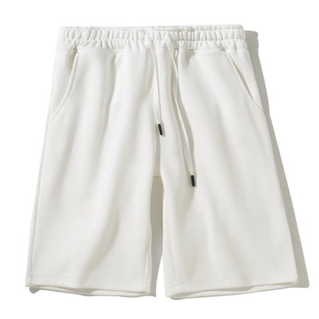 White men's shorts - casual shorts with elastic waistband for active and leisure wear