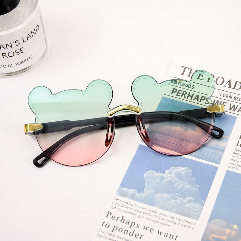 Kids' Bear Cartoon Frameless Sunglasses with UV Protection
