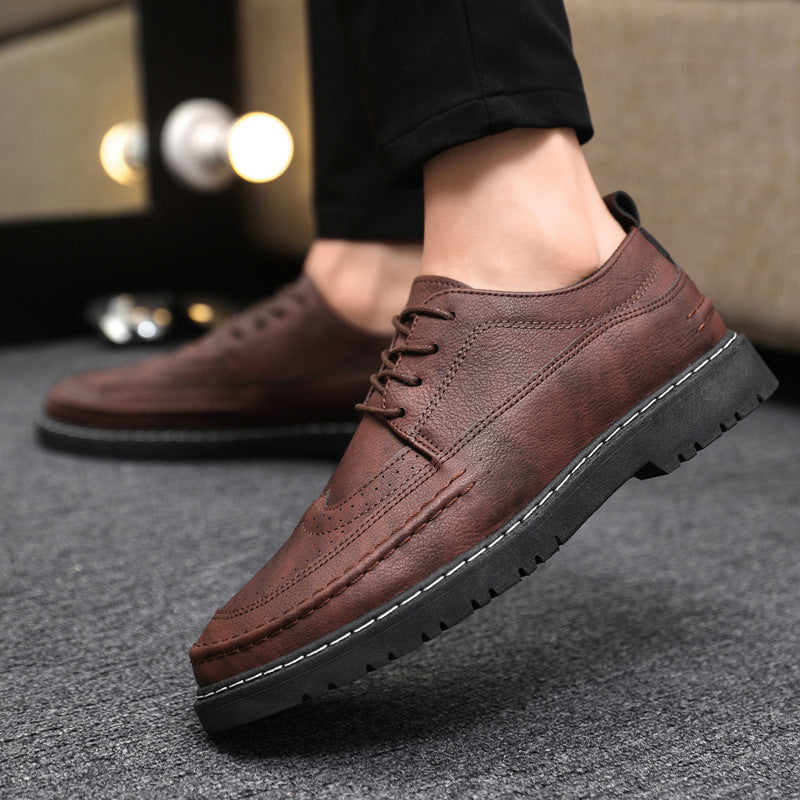 STOCK-Men's waterproof leather casual shoes