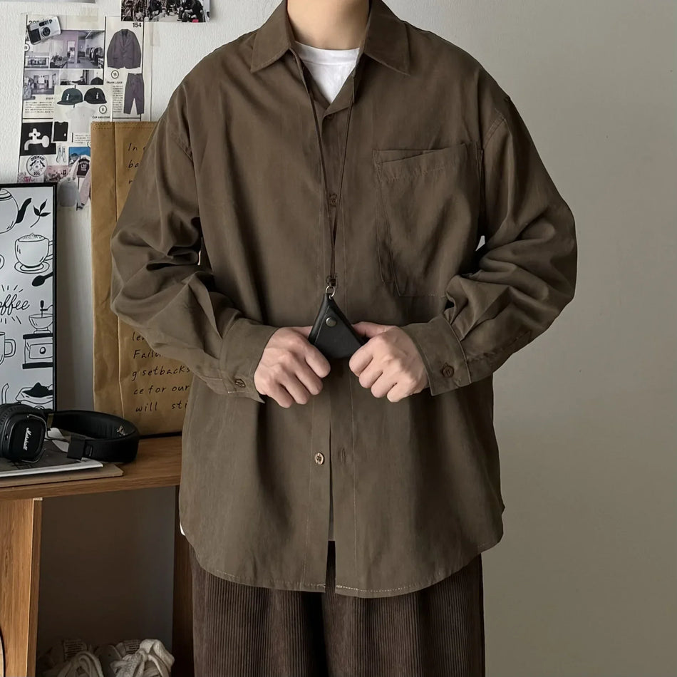 STOCK-Retro Japanese Work Shirt – Unisex Long Sleeve Jacket