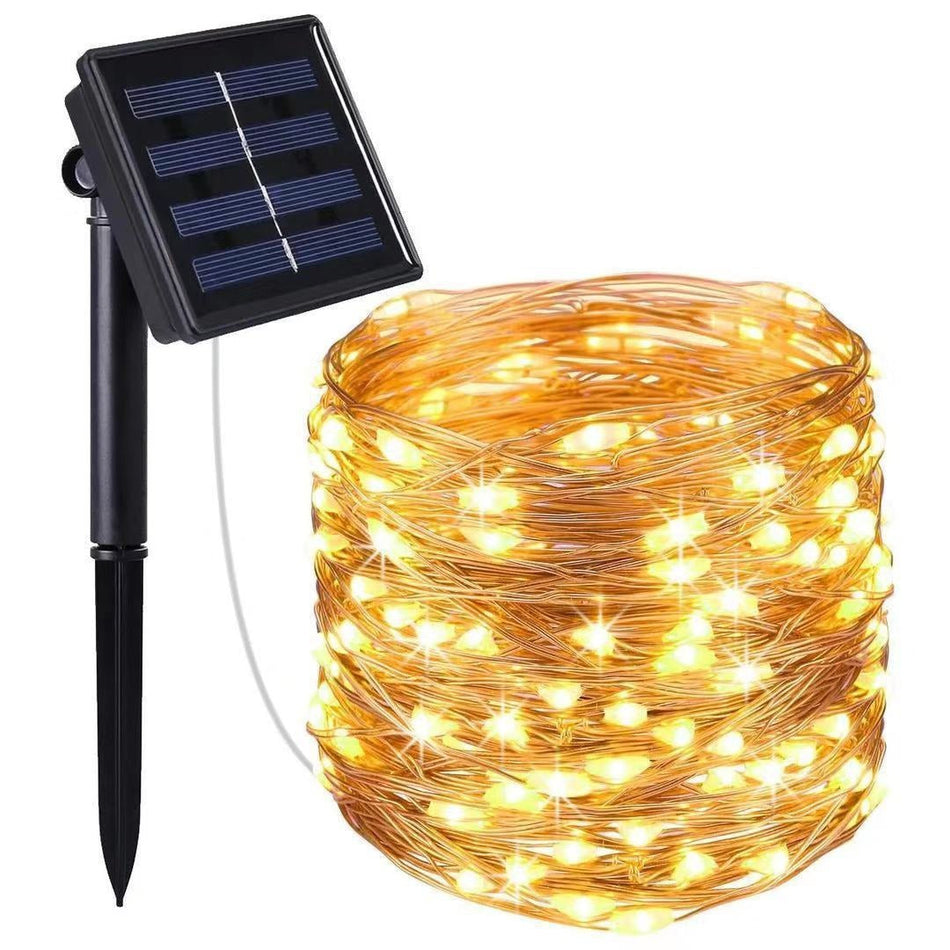 Solar LED Copper Wire String Lights Outdoor Decor