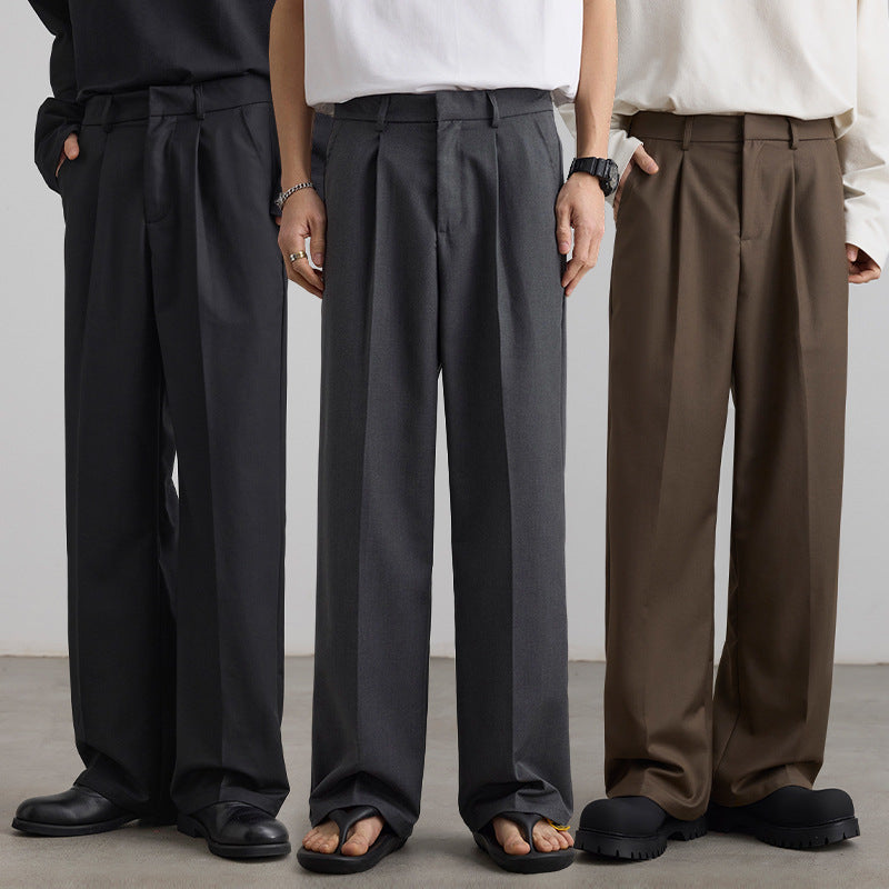 Korean Pleated A-Line Suit Pants – Men’s & Women’s Casual