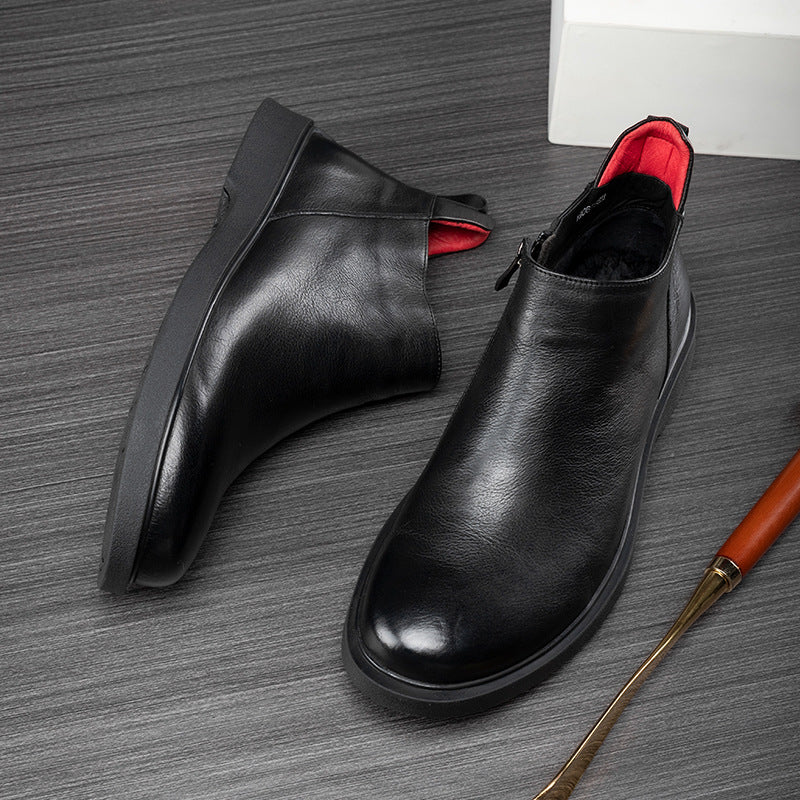 Men’s Winter Velvet Chelsea High-Top Boots