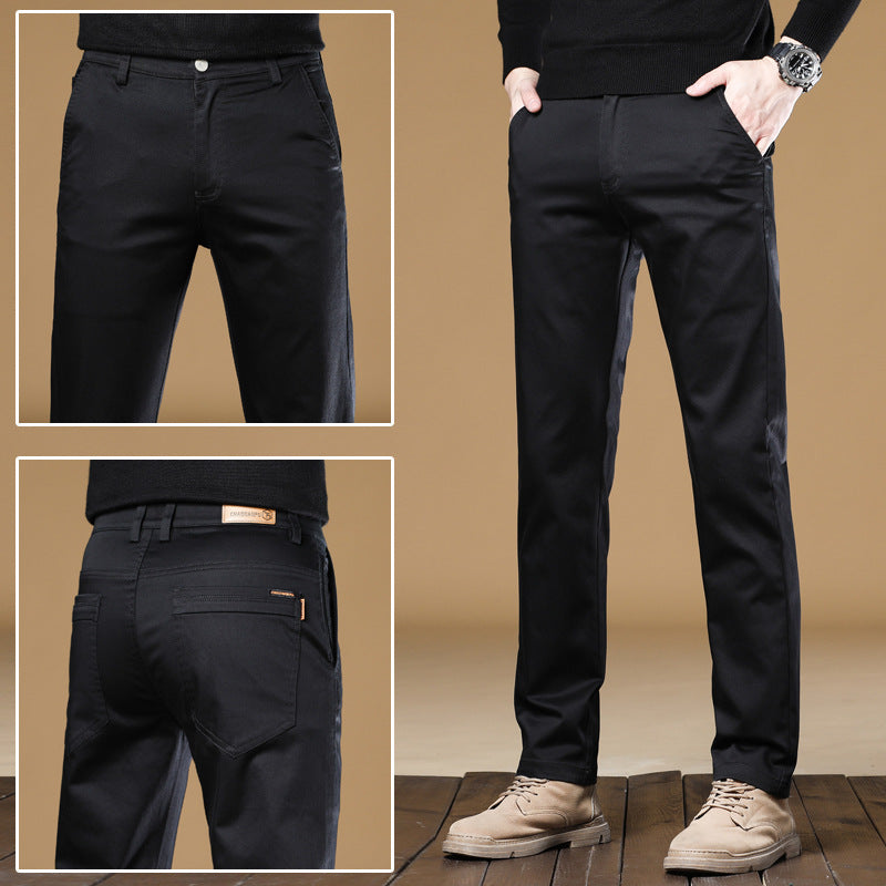 Htn2025 Cotton Straight Casual Pants Men's Autum Classy Cotton
