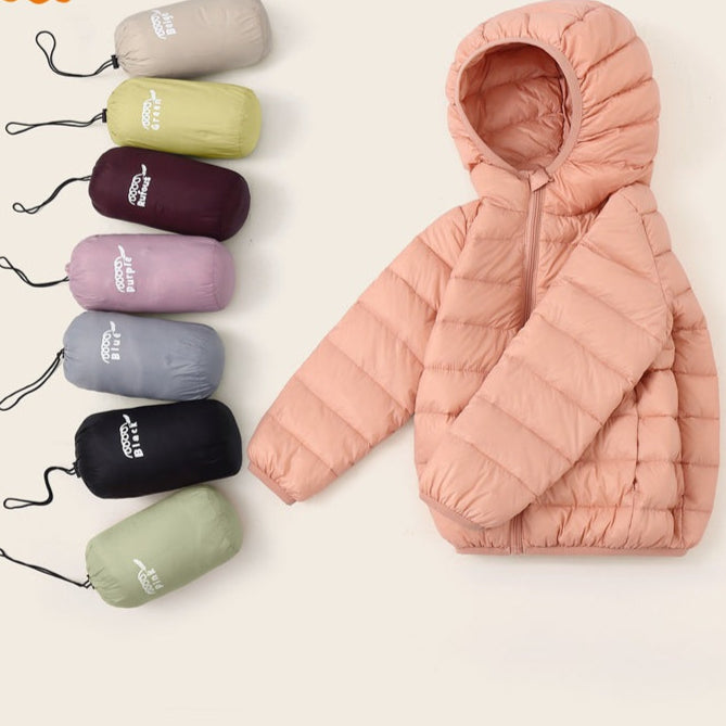 Kids Cotton Down Jacket – Boys & Girls Hooded Winter Coat
