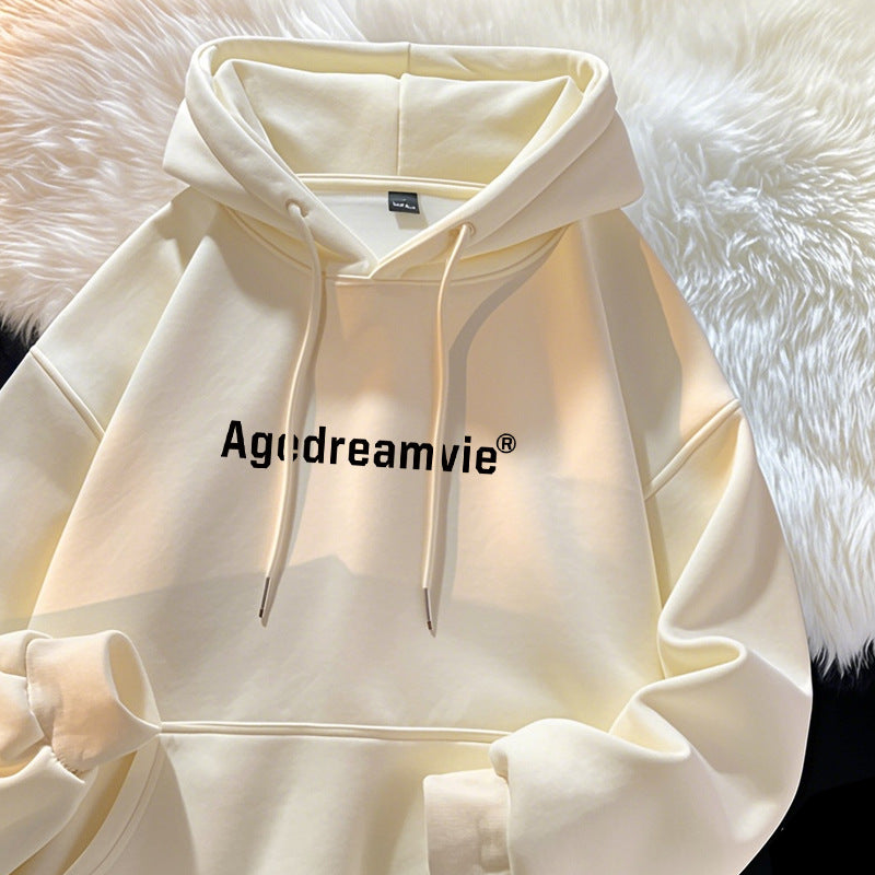 American Retro Oversize Fleece Hooded Sweatshirt Unisex Pro