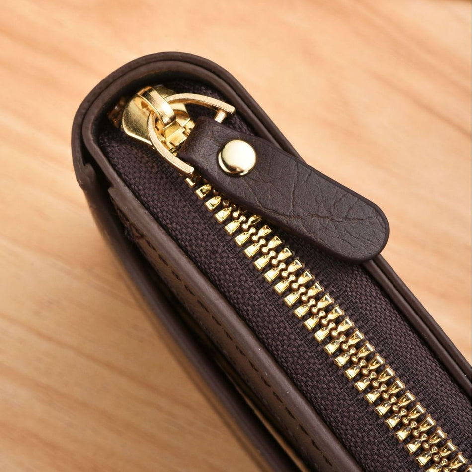 INSTOCK-Men’s Retro Zipper Wallet - Large Capacity Multi-Card