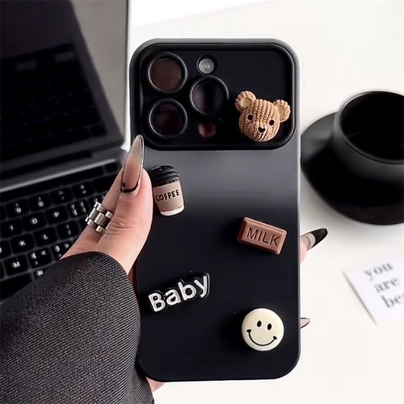 INSTOCK-Frosted Bear iPhone Gradient Case