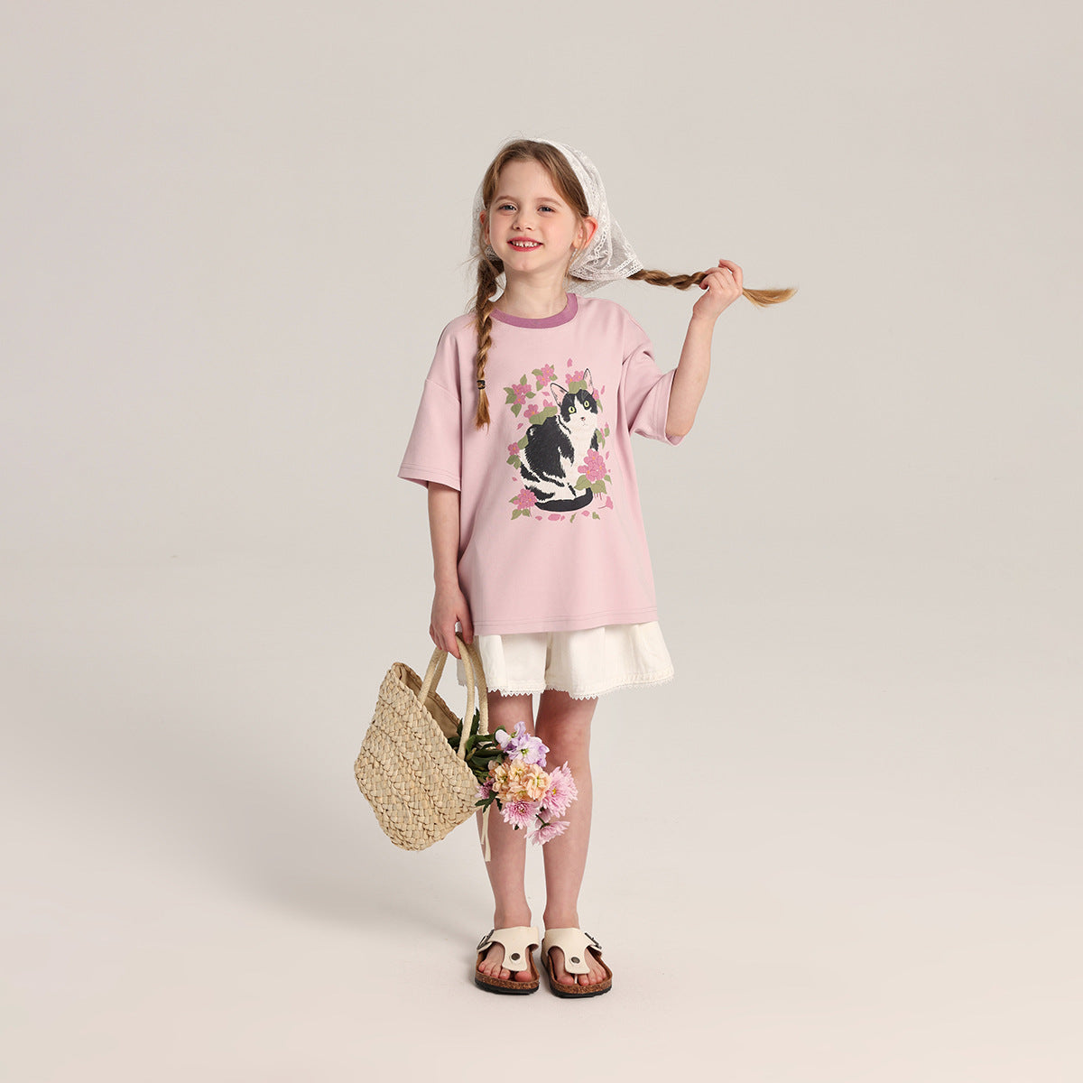 Pudding Haru Girls’ Cartoon Summer Short-Sleeve Tee – Summer Kids Fashion Nepal | Tudoholic
