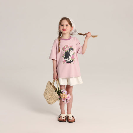 Pudding Haru Girls’ Cartoon Summer Short-Sleeve Tee – Summer Kids Fashion Nepal | Tudoholic