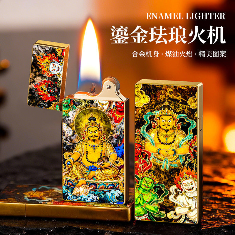 Retro Double-Sided Kerosene Lighter – Gold Ultra-Thin