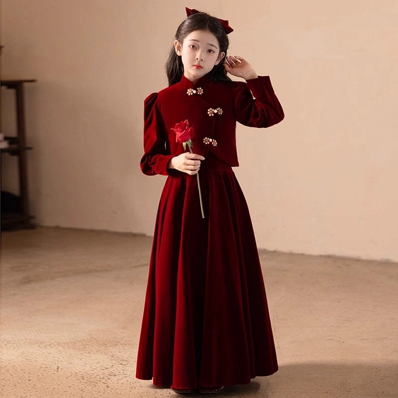 Girls’ Red Birthday Princess Dress