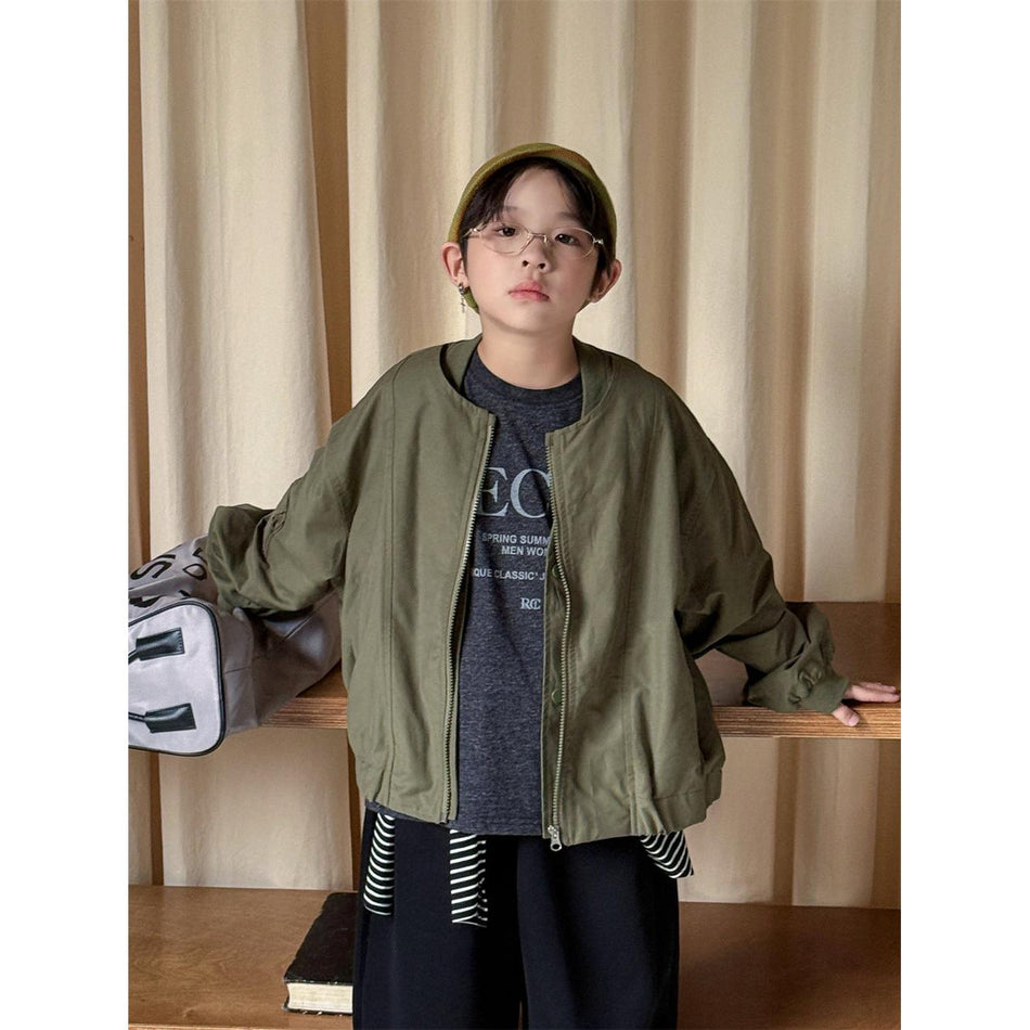 Boys’ Korean Letter Print Jacket – Autumn Casual