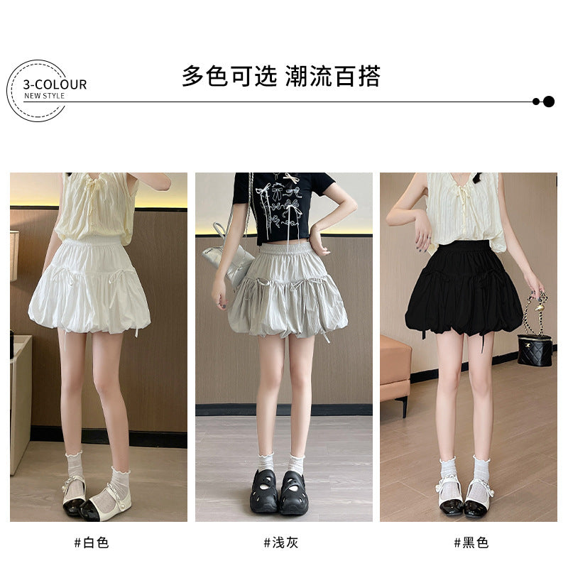 STOCK-Ballet Bow Pleated Tutu Skirt – A-Line Bud Skirt