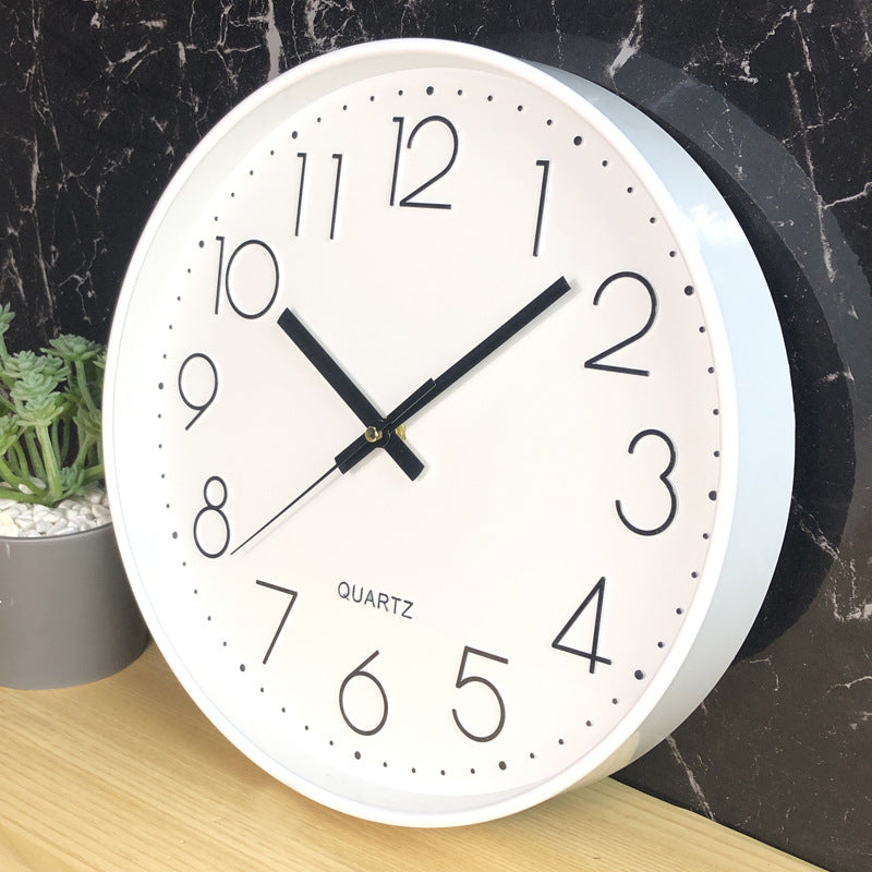 STOCK-30cm Silent Wall Clock for Living Room – Quartz Design