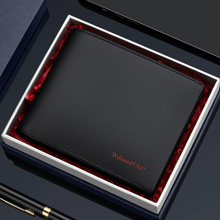 INSTOCK-Kings Paul Men’s Leather Long Wallet – Genuine Red