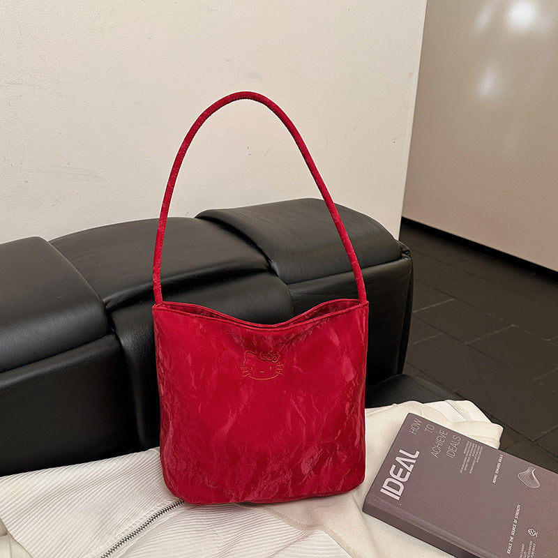 Women's Bucket Tote Shoulder Bag with Large Capacity Design