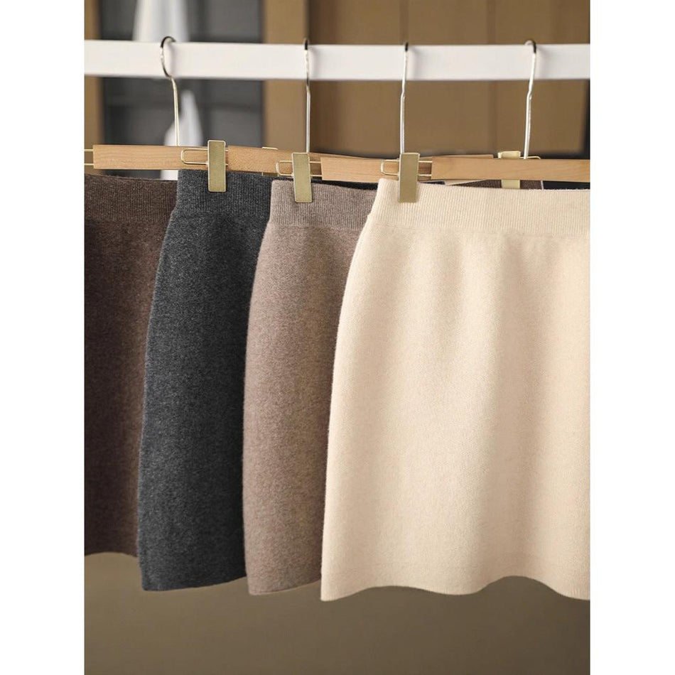 Pure Wool & Cashmere Knitted Skirt – Autumn Winter