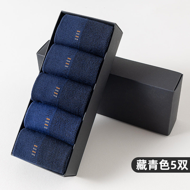 (PACK OF - 5) Mens Summer Bamboo Socks 2025 – Breathable Gift Box