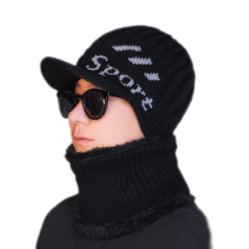 Men’s Winter Wool Duckbill Hat with Neck Gaiter