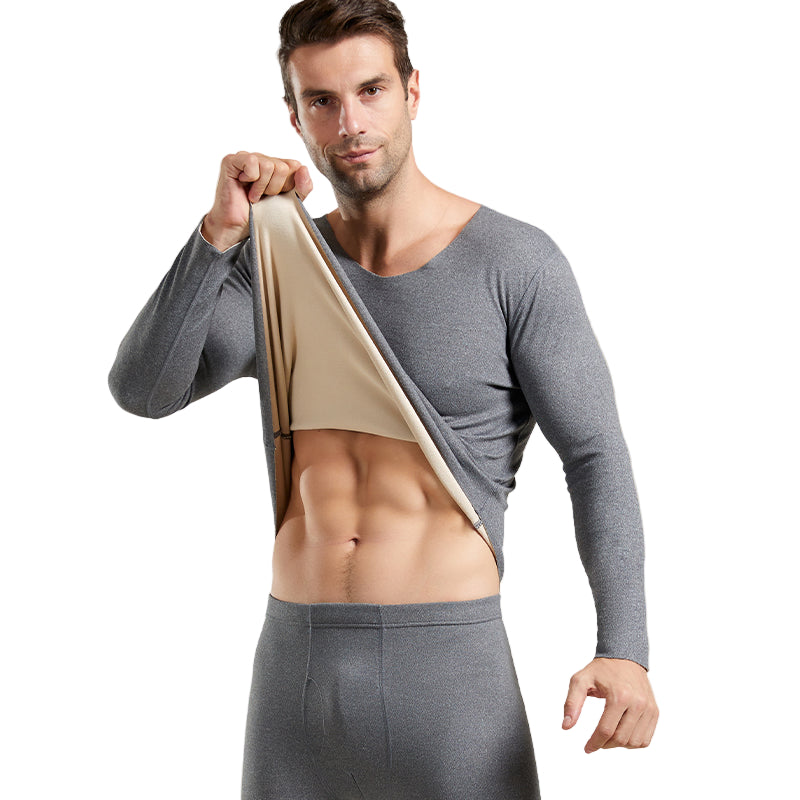 Men’s Plus Velvet Thermal Underwear Set Winter Cold-Proof