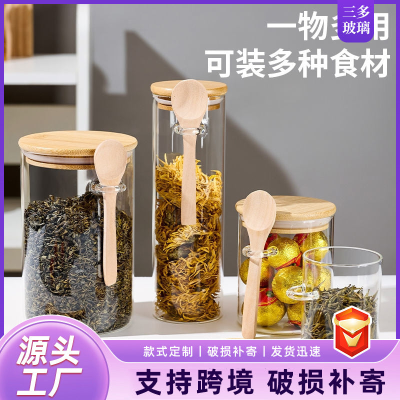 Glass Sealed Jar Set with Spoon & Lid
