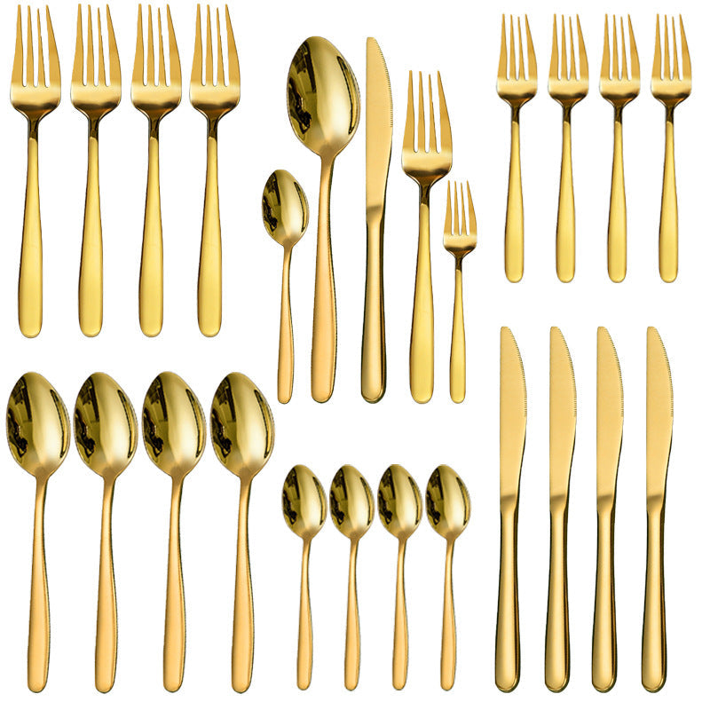 Portable Stainless Steel Travel Knife Fork Spoon 24-PieceSet