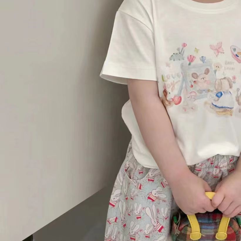 Girls Cartoon T-Shirt Pants Set – Korean Summer Style – Outfit Sets – Image 8