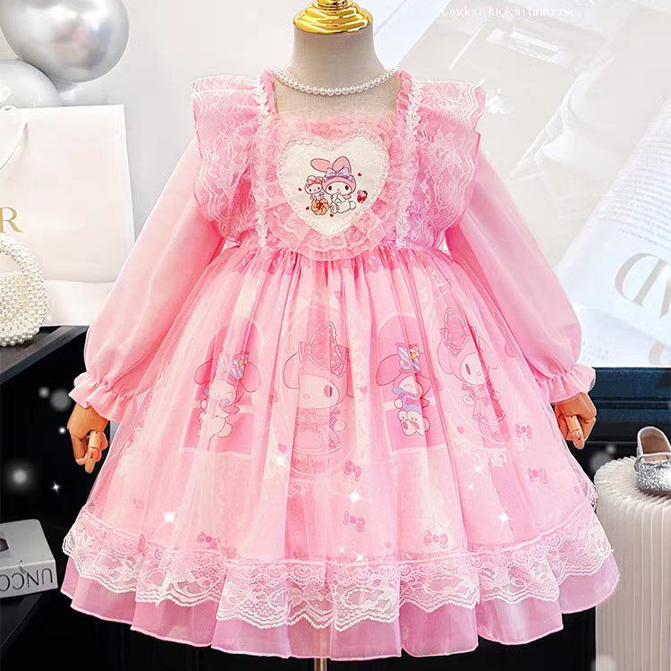 Girls Kuromi Lolita Princess Dress Autumn New Style – Spring Autumn Kids Fashion Nepal | Tudoholic