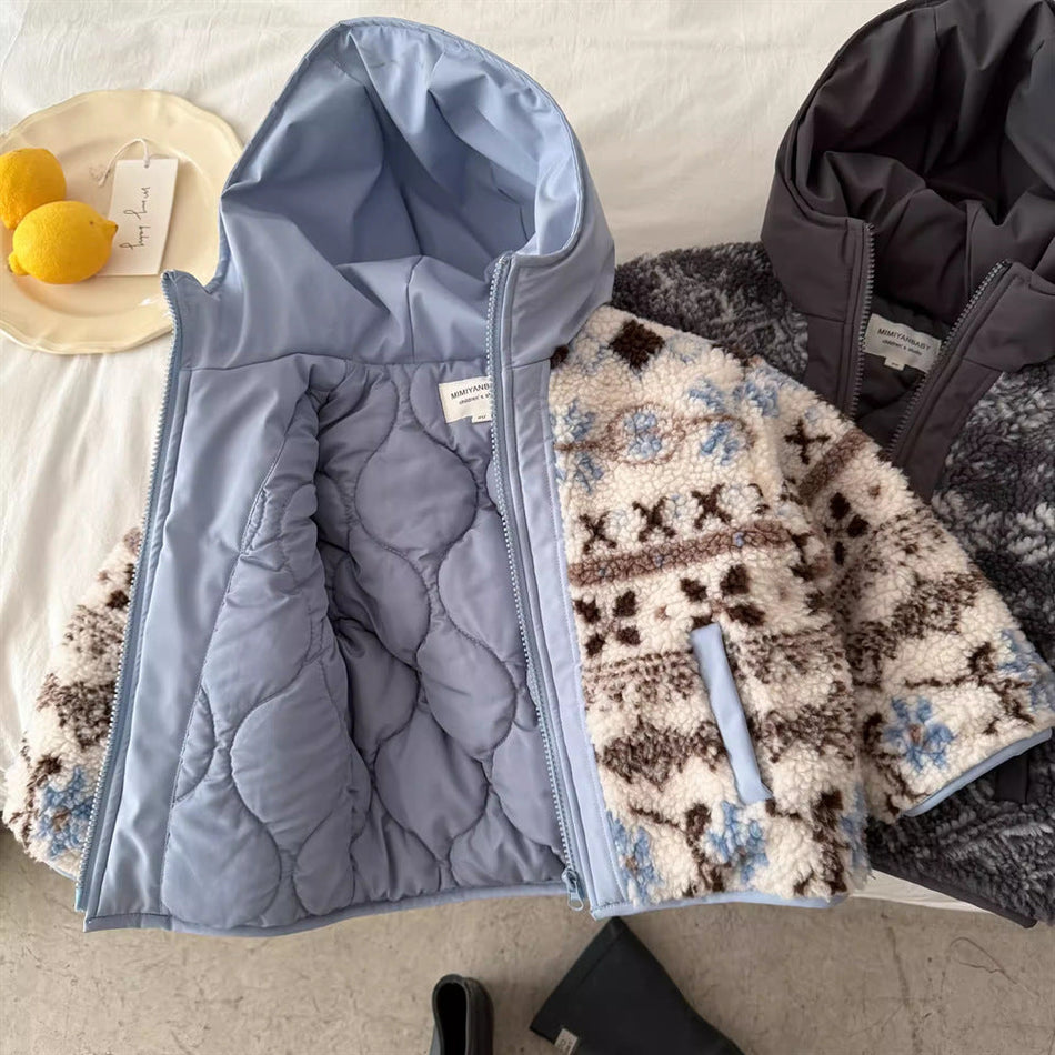 Children’s Hooded Thickened Cotton Winter Jacket